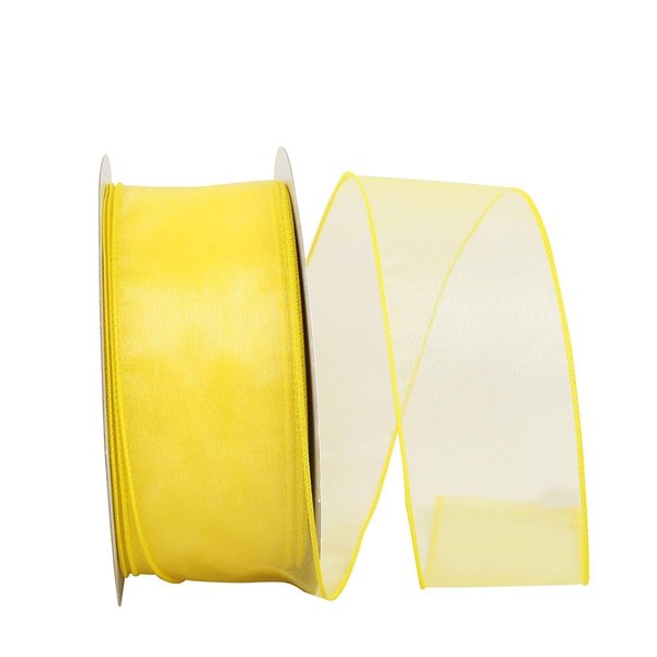 Reliant Ribbon Sheer Lovely Value Wired Edge Ribbon Daffodil 2.5 in. x 50 yards 99908W-448-40K